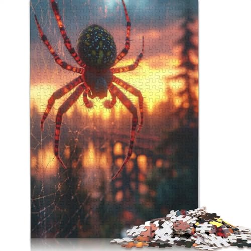 1000-teiliges Puzzle „Spinne im Sonnenuntergang“, Schwierigkeitsgrad, Lernspiel, Spielzeug, Familiendekoration, 1000 Teile (75 x 50 cm) von POLIUAWS