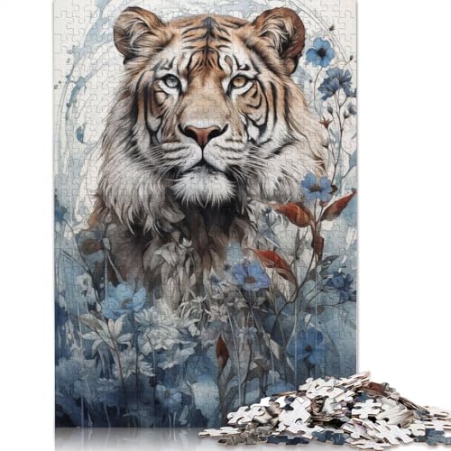 1000-teiliges Puzzle „Tiger King of The Jungle“ für Erwachsene, Puzzle für die Familienzeit, Gehirn-Herausforderung, 1000 Teile (75 x 50 cm) von POLIUAWS