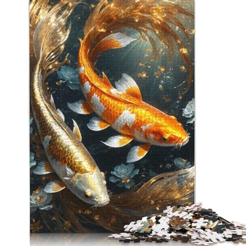 1000-teiliges Puzzle „Zwei Fische in Harmonie“, Schwierigkeitsgrad für Erwachsene, Lernspielzeug, Spiele, 1000 Teile (38 x 26 cm) von POLIUAWS