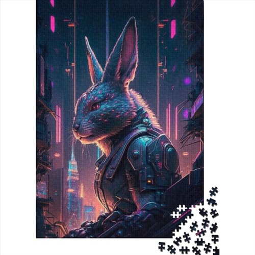 1000-teiliges Puzzle Menschliches Kaninchen für Erwachsene schwierige Puzzles für Erwachsene Familienspaß 1000 Teile Puzzle (75x50cm) von POLIUAWS