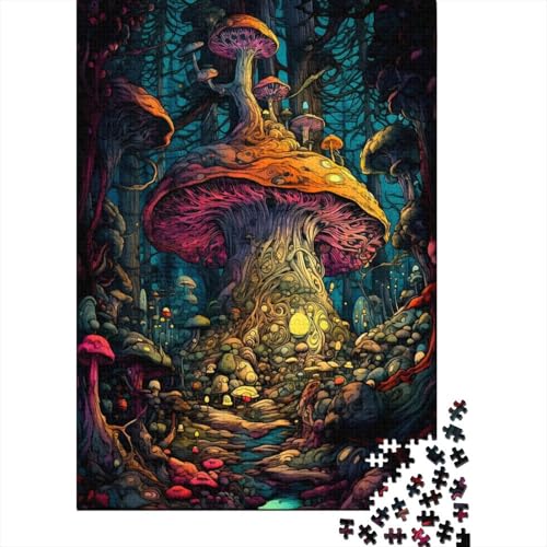 1000-teiliges Puzzle aus dem Königreich des Pilzwaldes für Erwachsene, einzigartige Heimdekoration und Geschenke, 1000 Teile (75 x 50 cm) von POLIUAWS