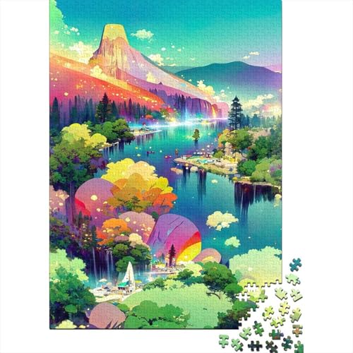 1000-teiliges Puzzle für Erwachsene, Halloween-Geschenk, Holzpuzzle für Erwachsene, Familienspaß und Spieleabend, 1000 Teile (75 x 50 cm) von POLIUAWS