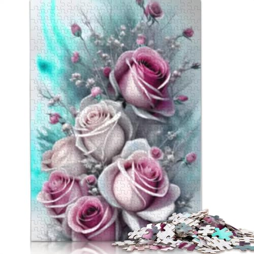 1000-teiliges Puzzle für Erwachsene, Motiv: Winterrosen, aus Holz, Halloween-Puzzle, 1000 Teile (75 x 50 cm) von POLIUAWS