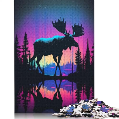 1000-teiliges Puzzle für Erwachsene, Standard-Puzzle, Elch des Nordens, Familiendekoration, pädagogisches Spielzeug, Spiel, 1000 Teile (38 x 26 cm) von POLIUAWS