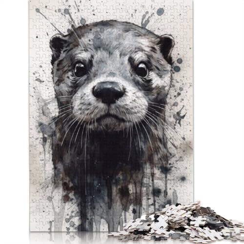 1000-teiliges Puzzle für Erwachsene, Standard-Puzzle, Otter, Wilde Eleganz, Familiendekoration, Lernspielzeug, Spiel, 1000 Teile (75 x 50 cm) von POLIUAWS