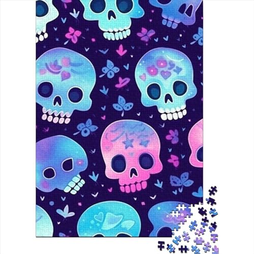 1000-teiliges Puzzle für Erwachsene, Totenkopf-Design, aus Papier, pädagogisches Spielzeug, 1000 Teile (38 x 26 cm) von POLIUAWS