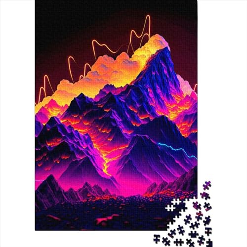 1000-teiliges Puzzle für Erwachsene, buntes Berg-Design, aus Holz, Halloween-Puzzle, 1000 Teile (75 x 50 cm) von POLIUAWS