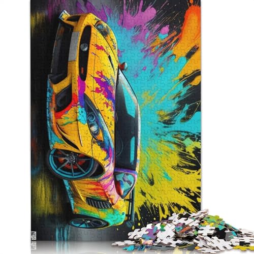 1000-teiliges Puzzle für Erwachsene, buntes Sportwagen-Design, Papierpuzzle für Erwachsene, pädagogisches Spiel, Herausforderungsspielzeug, 1000 Teile (38 x 26 cm) von POLIUAWS