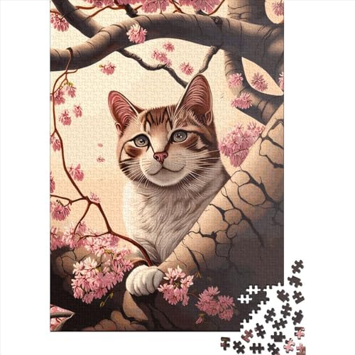 1000-teiliges Puzzle für Erwachsene, japanische Katze, Lernspiel, 1000 Teile (38 x 26 cm) von POLIUAWS