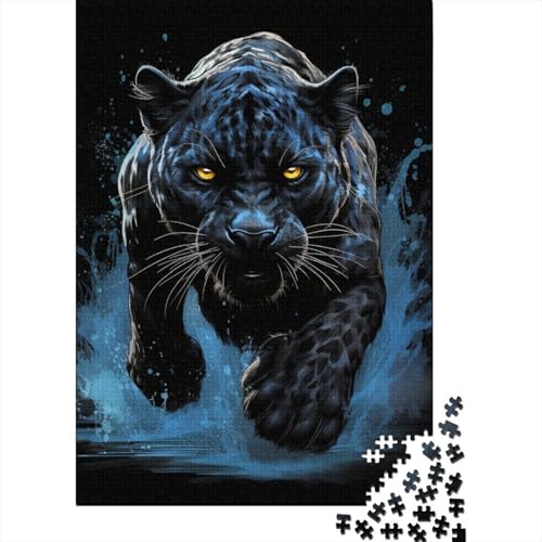 1000-teiliges Puzzle für Erwachsene Black Panther Holzpuzzle für Erwachsene Lernspiel Herausforderung Spielzeug 1000 Teile (75x50cm) von POLIUAWS