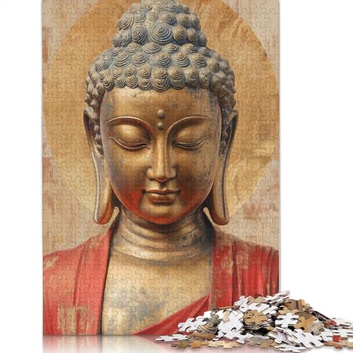 1000-teiliges Puzzle im Buddha-Gold-Stil für Erwachsene, Puzzle für Erwachsene, Alter 14+, 1000 Stück (75 x 50 cm) von POLIUAWS