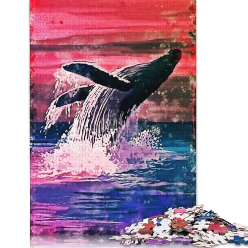 1000-teiliges Puzzle im Wal-Malstil, Puzzlespiel, Spielzeug für Erwachsene, Familienpuzzle, Geschenkpuzzle, Erwachsene, herausfordernd, 1000 Teile (38 x 26 cm) von POLIUAWS