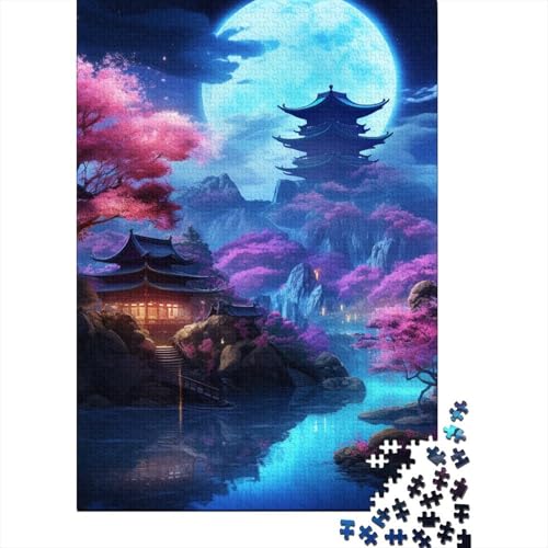 1000-teiliges Puzzle im japanischen Landschaftsstil für Erwachsene, Denksportaufgaben für Erwachsene, ungewöhnliche Puzzles für Erwachsene für Erwachsene Kinder, 1000 Teile (38 x 26 cm) von POLIUAWS