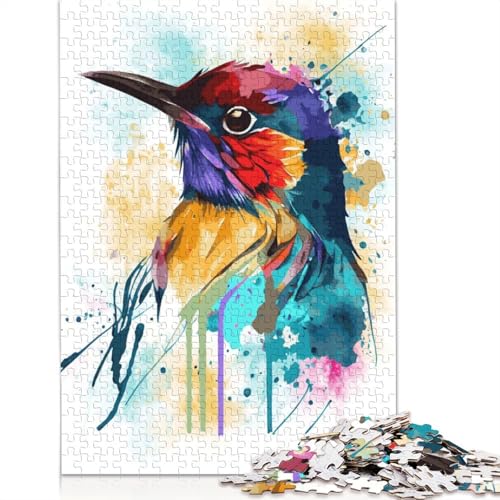 1000-teiliges Puzzle mit Aquarell-Vogelbeobachtung, Schwierigkeitsgrad, Lernspiele, Spielzeug, 1000 Stück (75 x 50 cm) von POLIUAWS