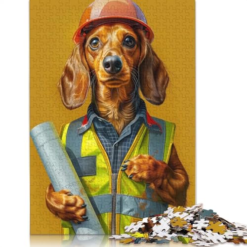 1000-teiliges Puzzle mit Bauhunden für Erwachsene und Teenager, Papierpuzzle, 1000 Teile (75 x 50 cm) von POLIUAWS