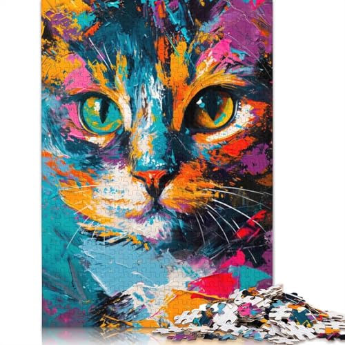 1000-teiliges Puzzle mit Katzenmotiv, Schwierigkeitsgrad, Lernspiele, Spielzeug, 1000 Stück (75 x 50 cm) von POLIUAWS