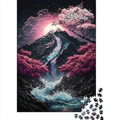 1000-teiliges Puzzle mit Kirschblüten in Japan, nachhaltiges Puzzle für Erwachsene | Spiele 1000 Teile (38 x 26 cm) von POLIUAWS