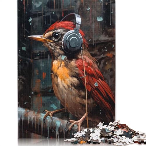 1000-teiliges Puzzle mit Kopfhörern von American Robin für Erwachsene, Papierpuzzles, Puzzles, Lernspiel, Herausforderungsspielzeug, 1000 Stück (75 x 50 cm) von POLIUAWS