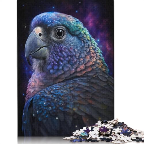 1000-teiliges Puzzle mit Papageien-Galaxie-Motiv für Erwachsene, zusammen, Denksportaufgaben für Kinder, 1000 Teile (75 x 50 cm) von POLIUAWS