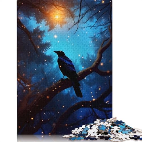 1000-teiliges Puzzle mit Raben-Tiermotiv, Schwierigkeitsgrad für Erwachsene, Lernspielzeug, Spiele, Familiendekoration, 1000 Stück (75 x 50 cm) von POLIUAWS