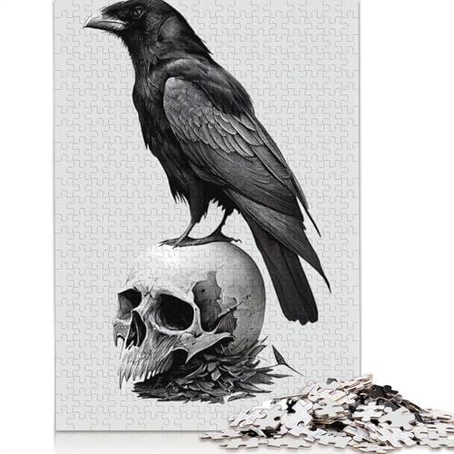 1000-teiliges Puzzle mit Rabenschädeln, Schwierigkeitsgrad, Lernspiele, Spielzeug, 1000 Teile (38 x 26 cm) von POLIUAWS
