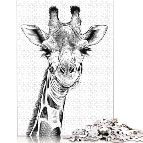 1000-teiliges Puzzle mit Skizze Einer Giraffe, Schwierigkeitsgrad: Puzzle, Lernspiele, Spielzeug, 1000 Teile (75 x 50 cm) von POLIUAWS