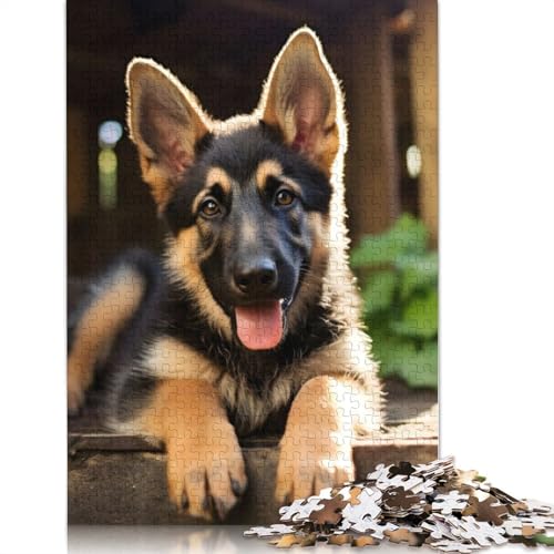 1000-teiliges Puzzle mit Welpen, Deutscher Schäferhund, Spielzeug für Erwachsene, Denkspiel, Lernspiel für Erwachsene, Stressabbau, Heimdekoration, 1000 Teile (38 x 26 cm) von POLIUAWS
