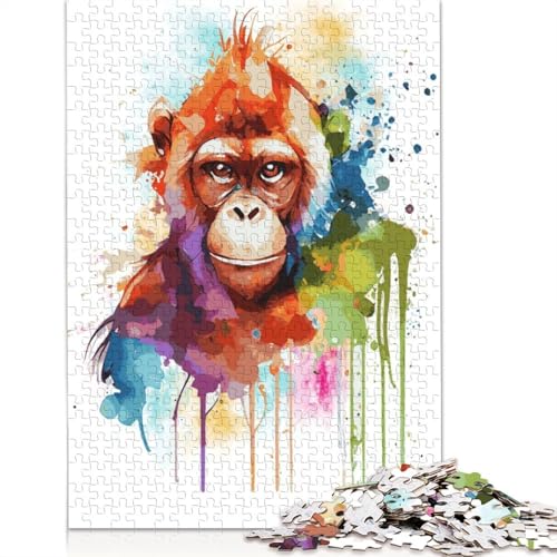 1000-teiliges Puzzle mit abstraktem Affengemälde, Schwierigkeitsgrad, Lernspiele, Spielzeug, 1000 Stück (75 x 50 cm) von POLIUAWS