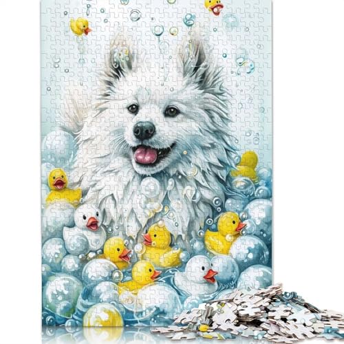 1000-teiliges Puzzle mit einem amerikanischen Eskimohund für Erwachsene, Papierpuzzle, Puzzle für Erwachsene, 1000 Teile (38 x 26 cm) von POLIUAWS