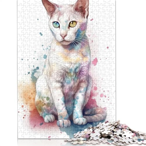 1000-teiliges Puzzle mit japanischer Bobtail-Katze, Schwierigkeitsgrad, Lernspiele, Spielzeug, 1000 Stück (75 x 50 cm) von POLIUAWS