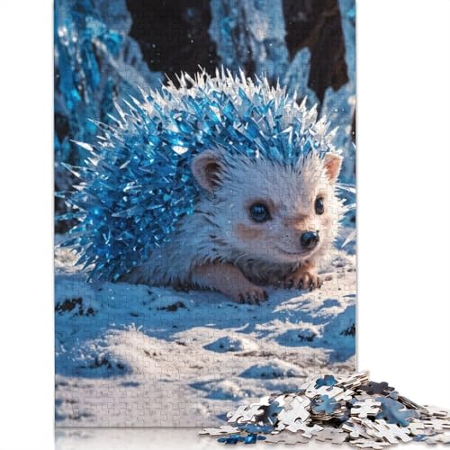 1000-teiliges Puzzle mit kristallisiertem Igel, Schwierigkeitsgrad: Puzzle, Lernspiel, Spielzeug, 1000 Stück (75 x 50 cm) von POLIUAWS