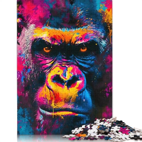 1000-teiliges Puzzle mit malerischem Gorilla-Motiv, für Erwachsene, Schwierigkeitsgrad: Puzzle, Lernspielzeug, Spiele, Familiendekoration, 1000 Stück (38 x 26 cm) von POLIUAWS