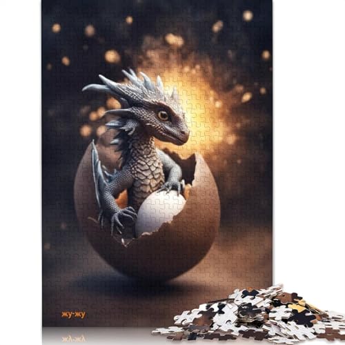 1000-teiliges Puzzle mit niedlichen Drachen, Weihnachtsgeschenke, Papierpuzzles für Teenager, lustige Puzzles mit 1000 Teilen (38 x 26 cm) von POLIUAWS