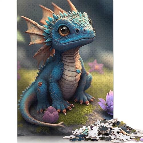 1000-teiliges Puzzle mit niedlichen Drachen, Weihnachtsgeschenke, Papierpuzzles für Teenager, lustige Puzzles mit 1000 Teilen (38 x 26 cm) von POLIUAWS