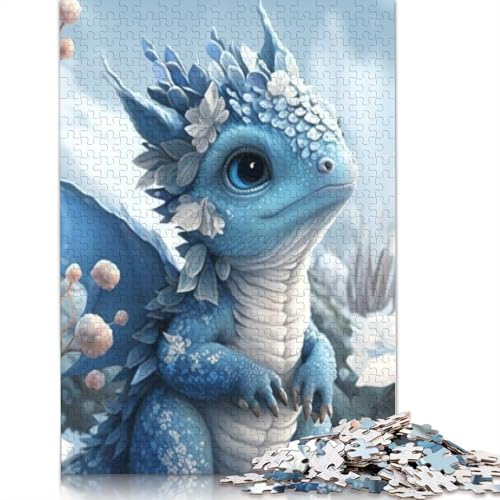 1000-teiliges Puzzle mit niedlichen Drachen für erwachsene Teenager, Papierpuzzle, nachhaltige Puzzles für Erwachsene | 1000-teilige Spiele (38 x 26 cm) von POLIUAWS