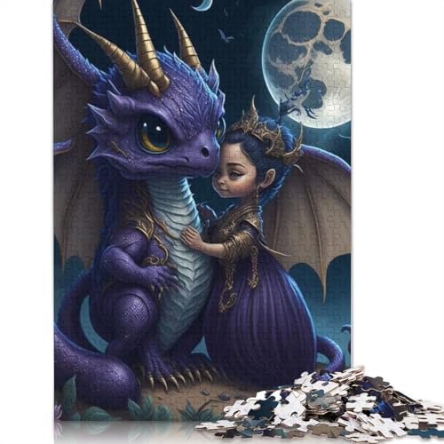1000-teiliges Puzzle mit niedlichen Drachen für erwachsene Teenager, Papierpuzzle, nachhaltige Puzzles für Erwachsene | 1000-teilige Spiele (38 x 26 cm) von POLIUAWS