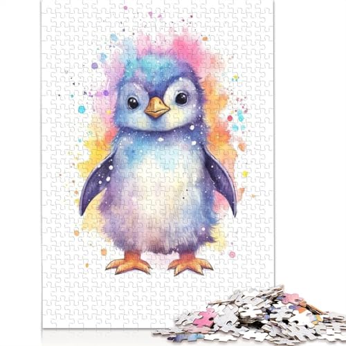 1000-teiliges Puzzle mit süßem Pinguin-Baby, Malen, Schwierigkeitsgrad für Erwachsene, stärkt die Beziehungen zwischen Familienmitgliedern, 1000 Stück (38 x 26 cm) von POLIUAWS