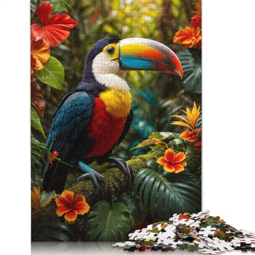 1000-teiliges Puzzle mit tropischem Tukan, Schwierigkeitsgrad, Lernspiele, Spielzeug, 1000 Teile (38 x 26 cm) von POLIUAWS