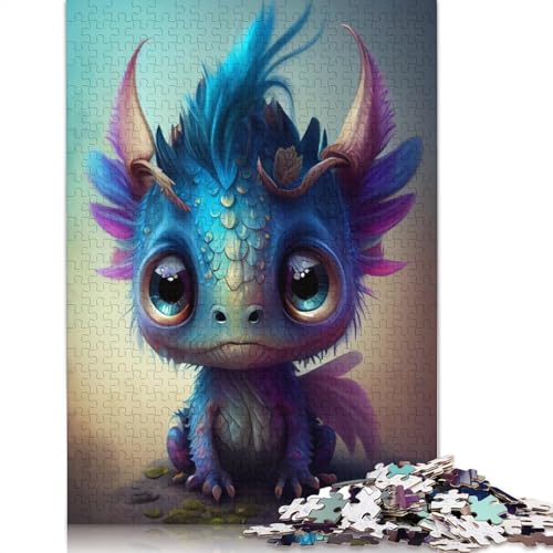 1000-teiliges Puzzles mit niedlichen Drachen für Erwachsene, Halloween-Geschenk, Papierpuzzles für Erwachsene und Jugendliche, 1000-teiliges Lernpuzzle (38 x 26 cm) von POLIUAWS