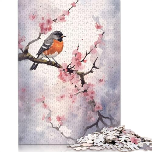 1000-teiliges Robin-Aquarell-Puzzle, Schwierigkeits-Puzzle, Lernspiel, Spielzeug, Familiendekoration, 1000 Teile (38 x 26 cm) von POLIUAWS