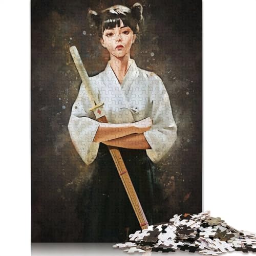 1000-teiliges Samurai-Mädchen-Puzzle, Schwierigkeitsgrad für Erwachsene, Lernspielzeug, Spiele, 1000 Stück (75 x 50 cm) von POLIUAWS