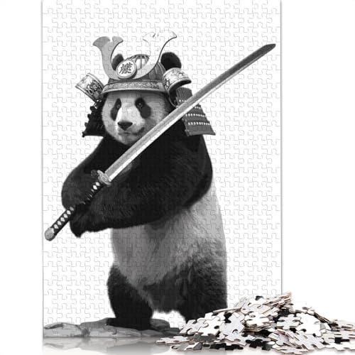 1000-teiliges Samurai-Panda-Puzzle, Schwierigkeitsgrad, Lernspiele, Spielzeug, 1000 Stück (38 x 26 cm) von POLIUAWS