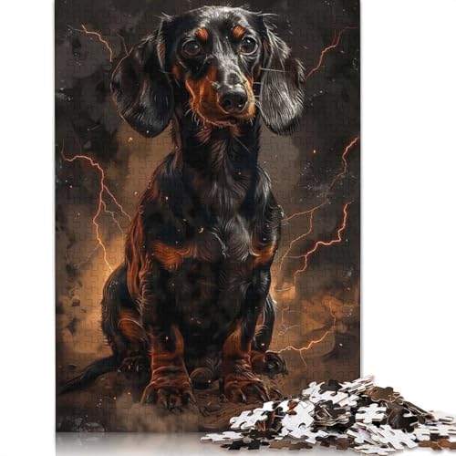 1000-teiliges Tierpuzzle mit majestätischem Dackel für Erwachsene, Puzzle für Erwachsene und Jugendliche ab 12 Jahren, 1000 Teile (38 x 26 cm) < von POLIUAWS