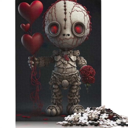 1000-teiliges Voodoo-Puppen-Valentinstags-Puzzle für Erwachsene, Papierpuzzles, Puzzles, Lernspiel, Herausforderungsspielzeug, 1000 Stück (75 x 50 cm) von POLIUAWS