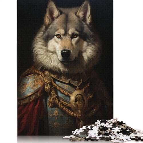 1000-teiliges Wolf-Puzzle mit europäischen Königen für Erwachsene, Lernspielzeug, Familienspiele, Geburtstagsgeschenke, 1000 Teile (38 x 26 cm) von POLIUAWS