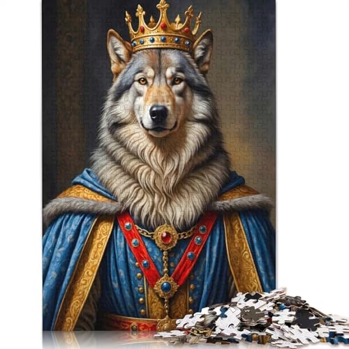 1000-teiliges Wolfskönig-Puzzle für Erwachsene und Teenager, Papierpuzzle, 1000 Teile (75 x 50 cm) von POLIUAWS