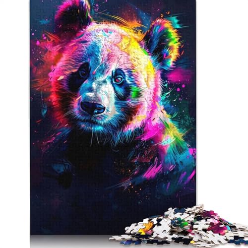 1000-teiliges abstraktes Panda-Puzzle, Schwierigkeitsgrad: Puzzle, Lernspiel, Spielzeug, 1000 Stück (75 x 50 cm) von POLIUAWS
