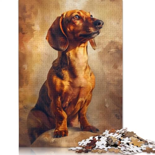 1000-teiliges klassisches Dackel-Posing-Puzzle für Erwachsene und Teenager, Lernspielzeug aus Papier, 1000 Teile (38 x 26 cm) von POLIUAWS