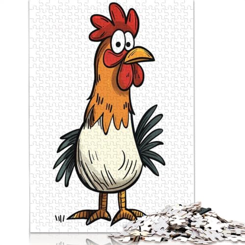 1000-teiliges lustiges Hühner-Puzzle, Schwierigkeitsgrad für Erwachsene, Lernspielzeug, Spiele, 1000 Stück (75 x 50 cm) von POLIUAWS