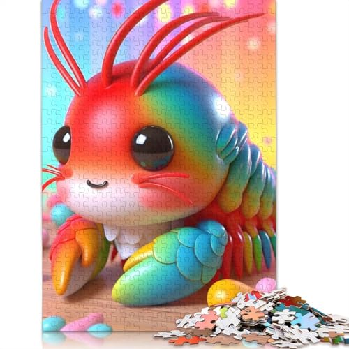 1000-teiliges niedliches Hummer Puzzle für Erwachsene und Jugendliche, Lernspielzeug aus Papier zum Lernen, 1000 Teile (38 x 26 cm) von POLIUAWS